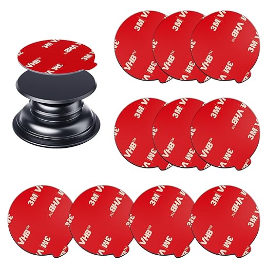 APPS2Car 10 Pack 3M Double Sided Adhesive Pads for Socket Mount Base Circle Adhesive Replacement VHB Sticky Tape for Phone Collapsible Grip & Stand Back 1.38 Inches (35mm)