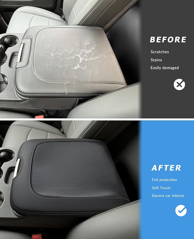 INTGET Center Console Cover for 2013-2018 Dodge Ram 1500 2500 3500 & 2013-2026 Ram 1500 Classic/2500/3500 Accessories Interior Middle Armrest Arm Rest Cushion Protector(Fit for Jump Seat Console)