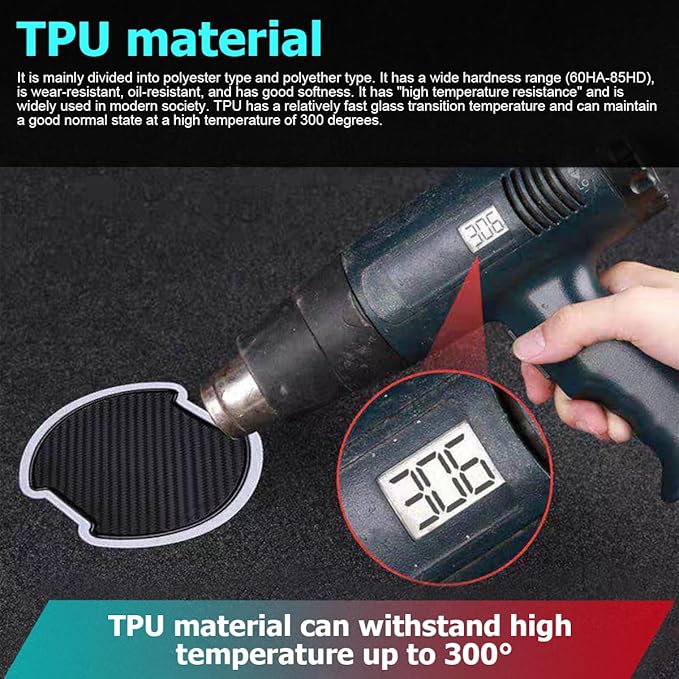 Mandark Car Door Handle Cup Scratch Protector, 4PCS 3D TPU Carbon Fiber Vehicle Door Bowl Sticker, Automotive Door Handle Paint Protective Film Cover Accessories, Universal for Most Cars (Medium)