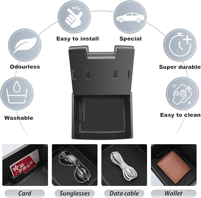 SKTU 2024 2025 2026 Tacoma Center Console Organizer for 2024 2025 2026 Toyota Tacoma Console Tray Toyota Tacoma 2024 2025 2026 Accessories ABS Durable Insert Glove Pallet Organizer Double Layers