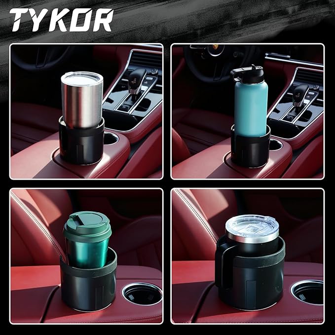 Car Cup Holder Expander Adapter with Offset Base, Cup Holder Extender for Car Compatible with Yeti 14/24/36oz, Hydro Flasks 32/40oz, Other Large Water Bottles and Mugs in 3.2"-4.0"
