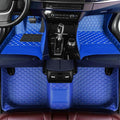 Customize Car Floor Mats for 99% Sedan SUV Sports Car All Weather Leather Full Coverage Waterproof Non-Slip Vehicle Lining Pads (Blue)