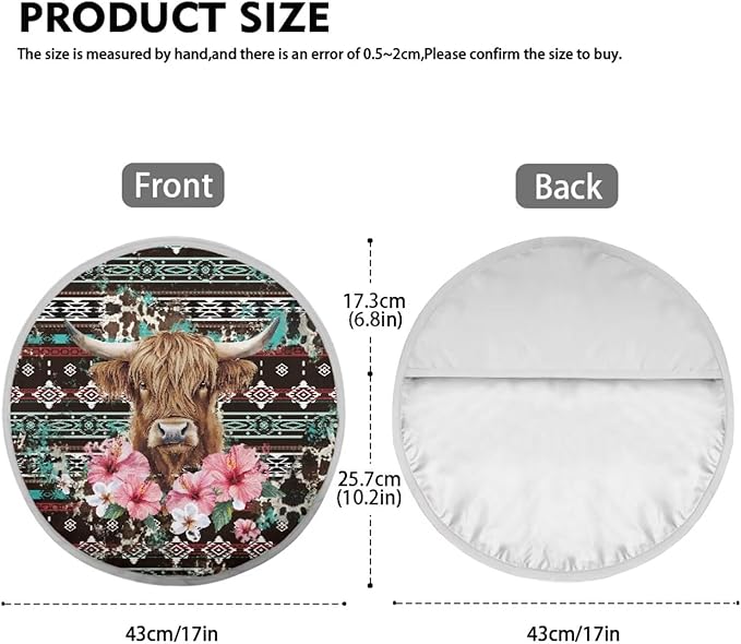 Aztec Universal Steering Wheel Cover Sun Block Highland Cow Car Rudder Reflector Protector for SUV Vehicle Sedan Truck Car Accessories Gift for Her