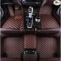 Custom Luxury Leather Car Floor Mats Upgrade Your Car's Interior All-Weather Protection for Cars, SUVs, Trucks Compatible with Automotive Floor Mats (Brown)