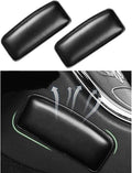 2 Pcs Automotive Black Soft Leather Center Console Knee Pad Padded Car Door Armrest Elbow Pad Comfort Pillow