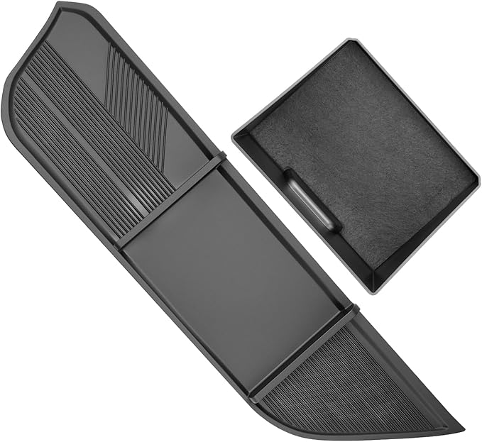 SKTU 2Pcs for 2026 Toyota RAV4 Center Console Organizer for 2026+ Toyota RAV4 (LE/SE/XLE Premium/Woodland/XSE/Limited) Co-Pilot Console Tray & ABS Drawer Storage Box 2026 RAV4 Accessories Rubber Tray