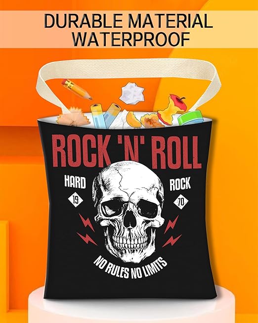 ANKVRP Car Trash Can, Durable Hanging Car Trash Garbage Bag, Cute Automotive Garbage Cans Organizer, Black Rock Skull