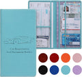 Peisicne Car Registration and Insurance Card Holder for Women Men, Blue Glove Box Paperwork Organizer with Magnetic Buckle for Easy Access and Protect Documents and Various Cards in Vehicle