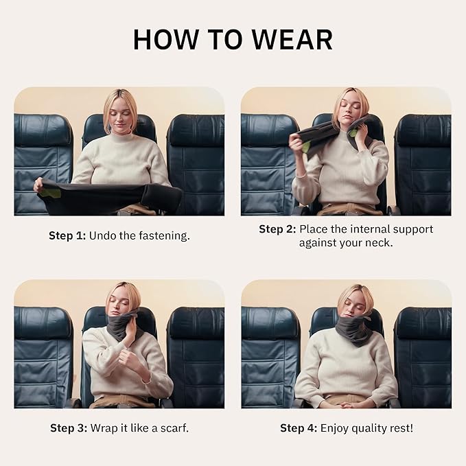 trtl Pillow - Scientifically Proven, Super Soft Neck Support Travel Pillow for Sleeping - Lightweight and Machine Washable - Ergonomic Design for Traveling on Airplanes, Cars, and Trains - Black