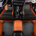 Custom Personalized Floor Mats for Cars，Luxury Full Coverage All Car Floor Mats，Anti-Slip Leather Car Mat Set ，Custom Floor Mats for 99% of Cars, Trucks & SUVs. (Orange and Black)