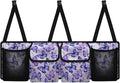 Purple Butterfly Car Trunk Organizer with Lid Backseat Hanging Storage Bag Waterproof Collapsible Cargo Bag Auto Organizer for SUV, Truck, Van