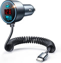 Car Charger USB C, 75W Metal 3-Port Super Fast Car Charger Adapter PD & QC3.0 Built-in 6ft Type C Coiled Cable for Samsung Galaxy S22/21 iPhone iPad Pro Pixel Android Phones