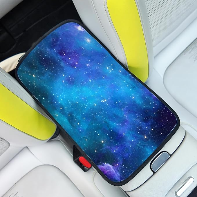 Adastrah Car Center Console Cover,Nebula Galaxy Auto Center Console Pad,Armrest Cover Protector for Vehicle SUV Truck Car