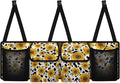 Sunflower Cow Car Trunk Organizer Backseat Cargo Storage Bag with Elastic Net Collapsible Pouch SUV, Truck, MPV Car Accessories