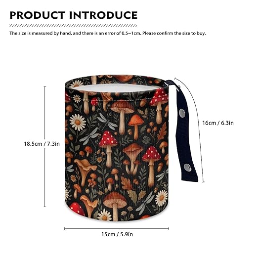 Brosoneto Mushroom Dragonfly Car Trash Can Portable Dustbin Bin Waste Basket Car Accessories Interior for Front Seat, Back Seat, Floor, Headrest