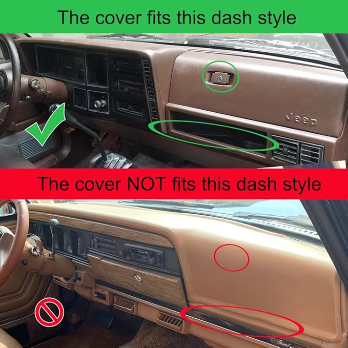 Dash Cover Mat Custom Fit for Jeep Cherokee Comanche Dashboard Pad Carpet Protector K186 (Maroon)