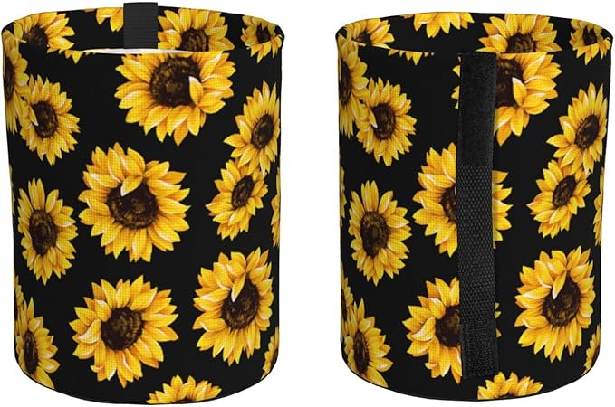 Sunflower Car Trash Can,Car Accessories Waterproof Car Organizer Foldable Portable Trash Bin Can Be Hung on The Back Seat Garbage Can for Various Cars