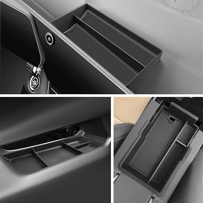 SKTU 3-Pack for 2025 2026 Chevy Equinox Center Console Organizer for 2025 2026 Chevrolet Equinox (LT/ACTIV/RS) Chevy Equinox 2025 2026 Accessories Console Tray Lower Console Tray Dashboard Organizer