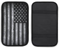 for Vintage Retro American Flag Black Car Center Console Armrest Cover Car Handrail Box Cushion Handrail Box Armrest Cushion Middle Consoles Protector for Most Car