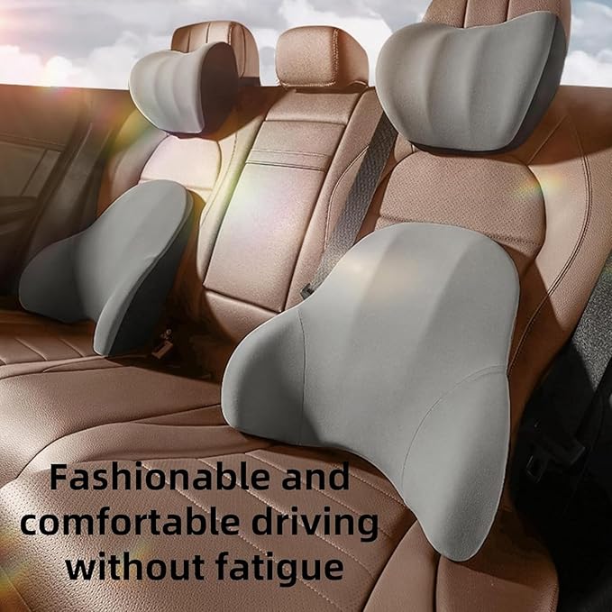 Car Headrest Lumbar Support Cushion for Honda Civic 2025-2016 LX/Sport/EX-L/Hybrid,Ergonomic Seat Headrest Cushion for Neck Back Pain Relief Memory Foam Breathable Removable Cover for Office Chair Car