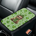 Bulopur St. Patrick's Otter Armrest Cover Car Center Console Cover Easy to Install Car Armrest Cushion Flannel Protector Protect from Pet Claws Thickened Fit for Most Cars, Vehicles, SUVs