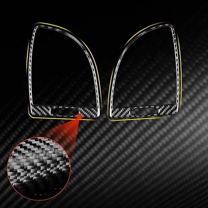 NVCNX Real Premium Carbon Fiber for Chrysler 300 Accessories 2015-2023 2016 2017 2018 2019 2020 2021 2022 S/C/Limited/Touring Car Dash Sides Air Vent Cover Interior Trim Sticker Decal Overlay 2PCs