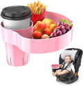 Kids Car Seat Tray, Travel Tray with Cup Holder for Toddler, Kids Car Seat Food Snack Holder for Road Trip, Stroller snack Organizer travel must haves - Pink Color