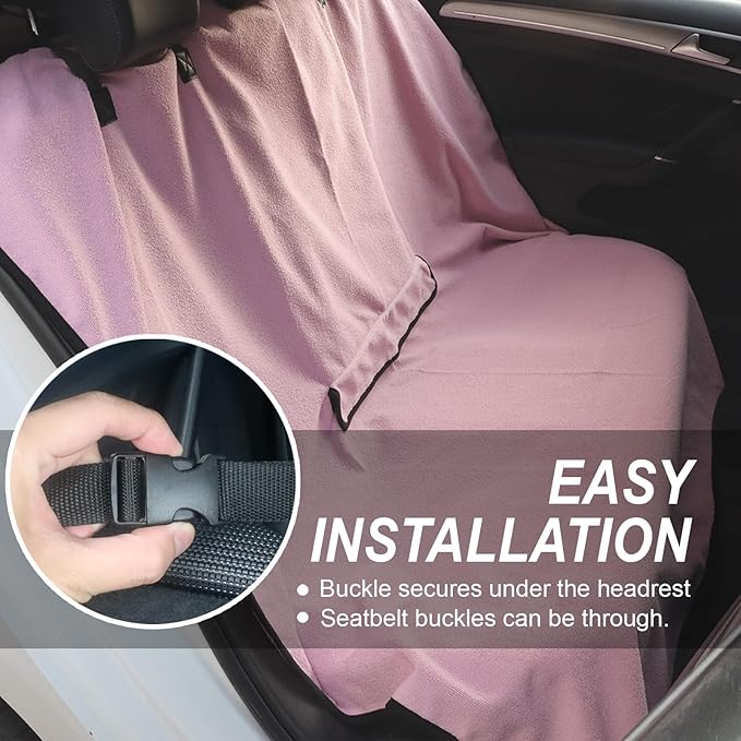 nbnhxnff Sweat Towel Car Seat Cover Protector Rear Seats for Gym Workout, Running, Swimming, Beach and Hiking, Waterproof Universal Seat Cover for Car, Trucks, Van & SUV (Pink, 1pcs Rear Seat)