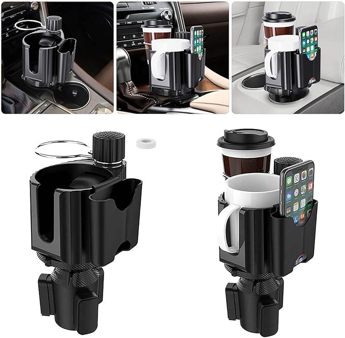 Car Cup Holder Expander Adapter for Large Water Cups,2 Drink Bottles,Cup Coffee Bottles,NATGIC 4-in-1 Cup Holders Expander for Trucks,Sedan, Vehicle Adjustable Cup Holder Expander for Mugs