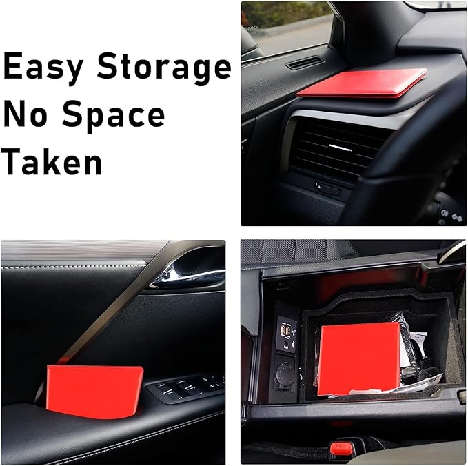 Kewucn 2 Pack Car Registration Insurance Holder, 10.55''×4.8'' Essential Auto Card Glove Box Organizer, Vehicle Interior Accessories Perfect for Most Car, Truck, SUV(Red)