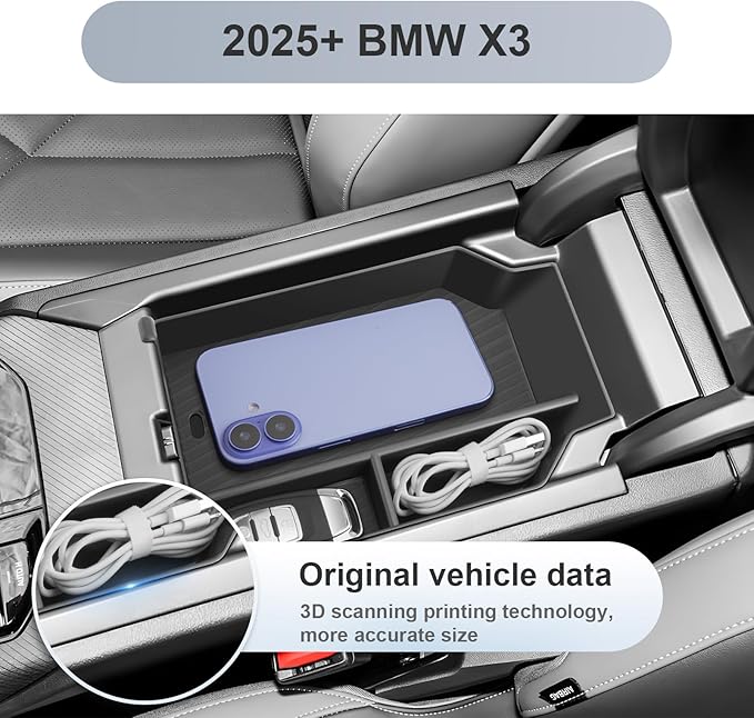 SKTU for 2025 2026 BMW X3 Center Console Organizer for 2025 2026 BMW X3 (30 xDrive/M50 xDrive) Console Tray 2025 2026 X3 Armrest Tray BMW X3 2025 2026 Accessories Insert Glove Pallet Organizer