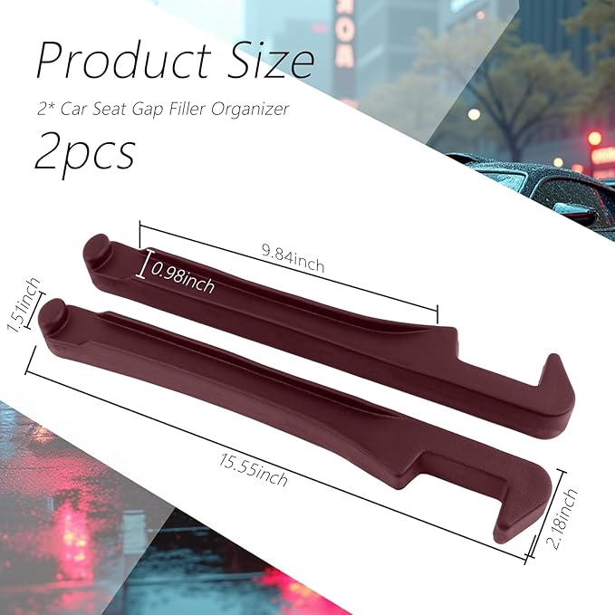 2PCS Car Seat Gap Filler Organizer with Side Hooks + Grooves,3 in 1 Car Seat Side Gap Filler for Filling Crevices and Storing Items,Updated No Drop Seat Guard Vehicle Accessories (Red)