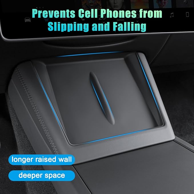 Silicone Mat for 2026 Tesla Model Y Center Console Wireless Charging Protector for 2024-2025 Tesla Model 3 and 2025-2026 New Model Y Juniper, Black