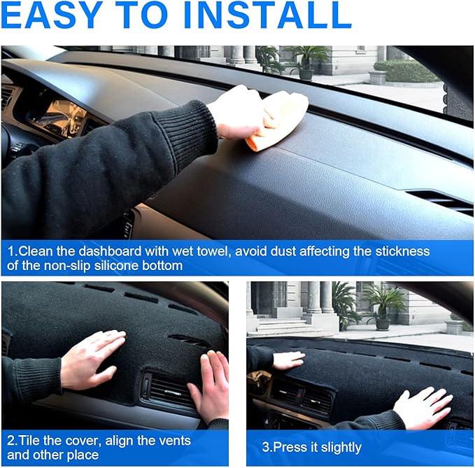 Dash Cover for Toyota Corolla Cross Accessories 2022-2025 2026 Dashboard Cover Mat Sunshade No Glare UV Rays Protector Nonslip Interior Pad （Black Trim）