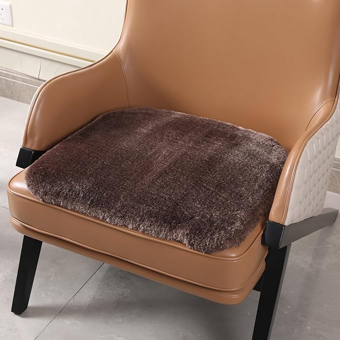 Fluffy Car Seat Cushion, Soft Comfort Faux Fur Seat Pad, Universal Driver Seat Cover, for Car Seats, Office Chairs, Home (1Pieces, Camel)
