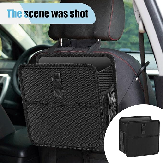 Car Trash Can, Hanging Waterproof & Leakproof Autmotive Storage Bag, Foldable Washable Vehicle Garbage Container, 2 Gallon Portable Auto Rubbish Bin for Sedan SUV Truck (Small)
