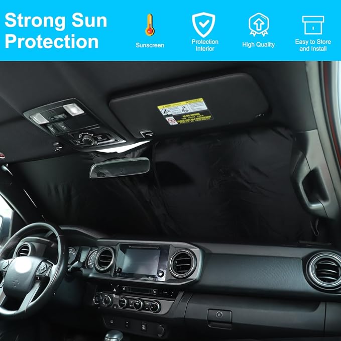 LLKUANG Car Windshield Sun Shade Compatible with Toyota Tacoma 2006-2024 Auto Windshield Sunshades Foldable Blocks UV Rays Sun Visor to Keep Your Vehicle Cool and Damage Free (Style E)