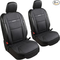 Gripure Car Seat Cover Protector for Front Seats – Waterproof, Breathable Faux Nappa Leather, Airbag Compatible, Dual Support for Waist & Legs, Universal Fit for Sedans, SUVs, Pickups (2pcs, Black)
