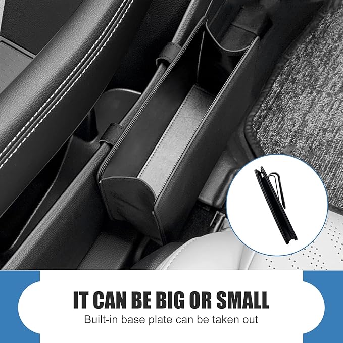 Car Trash Can, Leather Waterproof Multifunctional Storage Box, Plug & Play Clip Hanging Storage Box, Universal for Main/Co-pilot Doors, Center Console, Seat Back Pockets
