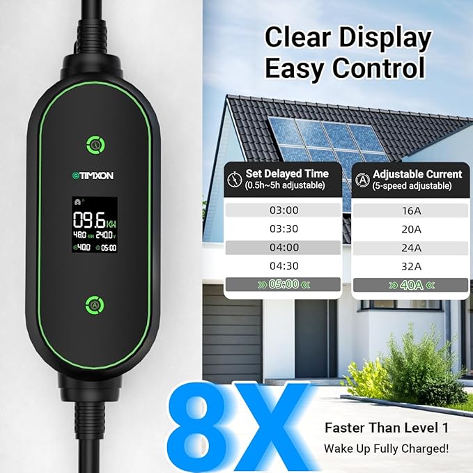 Level 2 EV Charger for Tesla,ETL Listed 40Amp 240V Portable EV Mobile Charger for Tesla, 25FT Cord,NACS Connector, NEMA 14-50 Plug, Compatible with Tesla Models 3/Y/S/X for Home, Garage, Road Trip