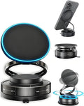 Vacuum Magnetic Car Phone Holder with Strong Magnets, 360° Adjustable Dash Cell Phone Holders, Foldabl Magsafe Car Mount with Vacuum Suction Cup for Cars/Gym/Mirror/Smooth Surface iOS Android, Black