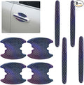 8PCS Laser Car Door Handle Protector, Anti-Scratch & Bumping Auto Door Bowl Protector with Reflective Design, Universal Self-Adhesive Vehicle Exterior Decoration Accessories(No Mark)