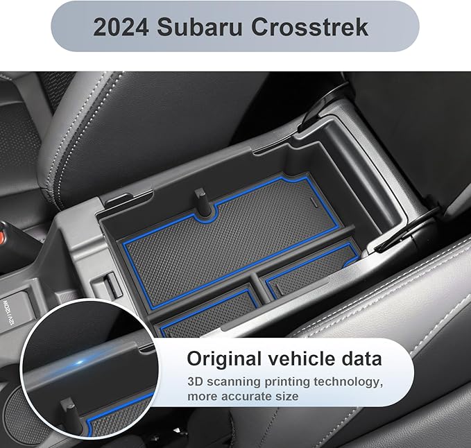 SKTU for 2024 2025 2026 Subaru Crosstrek/Impreza Center Console Organizer 2024-2026 Crosstrek Console Tray 2024 2025 2026 Impreza Accessories Tray 2024 2025 2026 Crosstrek Accessories (Blue)