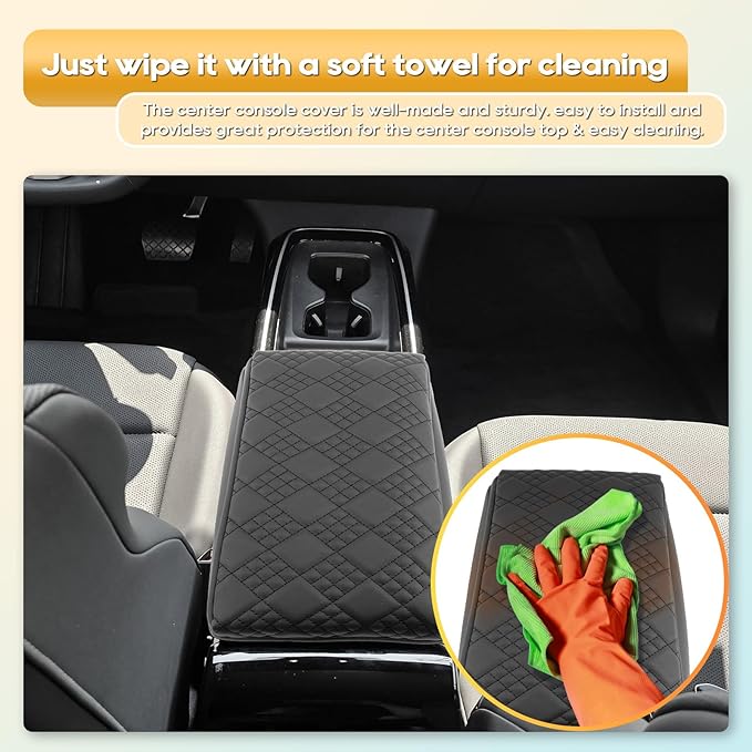 Armrest Cover for 2023-2026 Volkswagen ID.4 (Pro/Pro S/Pro S Plus) Volkswagen ID.4 Accessories Center Console Cover Arm Rest Protector Middle Lid Pad Protector PU Leather, Anti-Scratch,Non-Slip