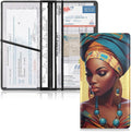 African American Black Women Car Registration and Insurance Holder Vehicle Glove Box Organizer Car Accessories Wallet Case for Women Men 202a1626