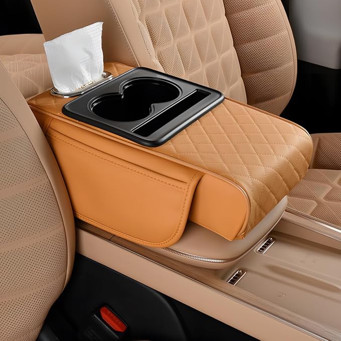 Civenhhd Car Armrest Pad, Universal Armrest Cushion Pad, Leather Armrest Box Pad