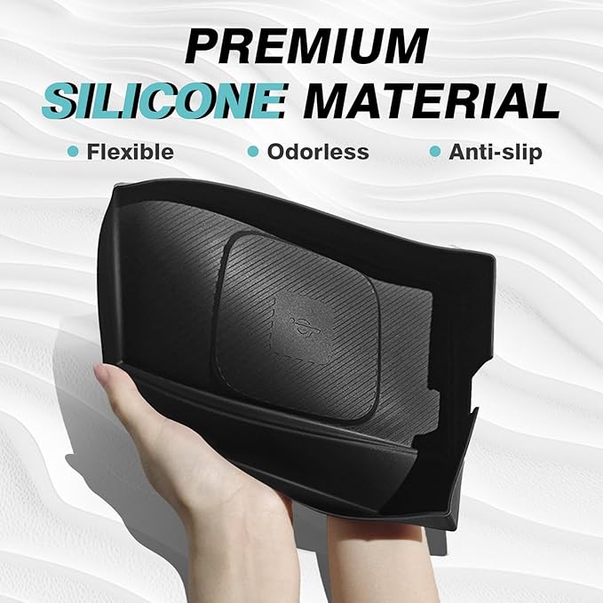 BestEvMod Center Console Wireless Charger Mat Compatible with Kia EV9 Accessories 2024 2025 2026 Phone Charge Area Silicone Cover Non Slip Silicone Pad Black