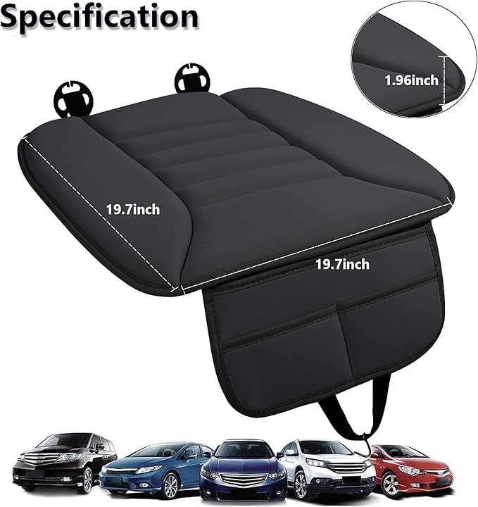 Big Ant Car Seat Cushion,Comfort Thicken Memory Foam Seat Cushion Pad,Pain Relief Chair Cushion Seat Protector for Car Office Home Use,Black 1PC