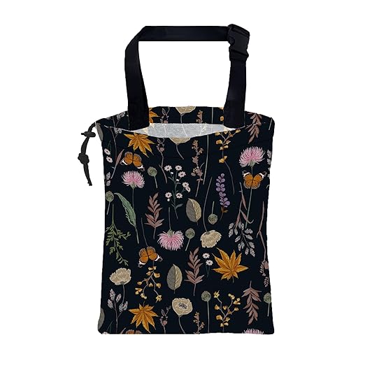 KXWQTRDD Car Garbage Bag Blooming Botanical Plants Drawstring Car Trash Bag Hanging for Back Seat with Adjustable Buckle Canvas Vehicle Trash Can Easy-to-Install