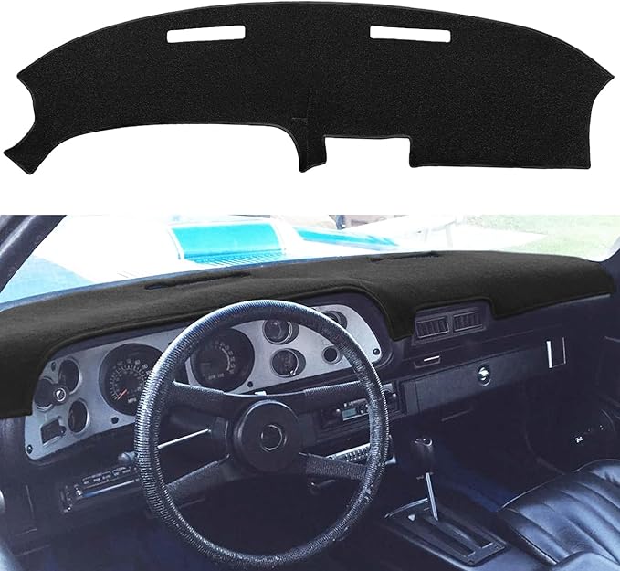 Dash Cover Mat Custom Fit for Chevy Chevrolet Camaro with AC, Dashboard Cover Pad Carpet Protector F262A (Black)